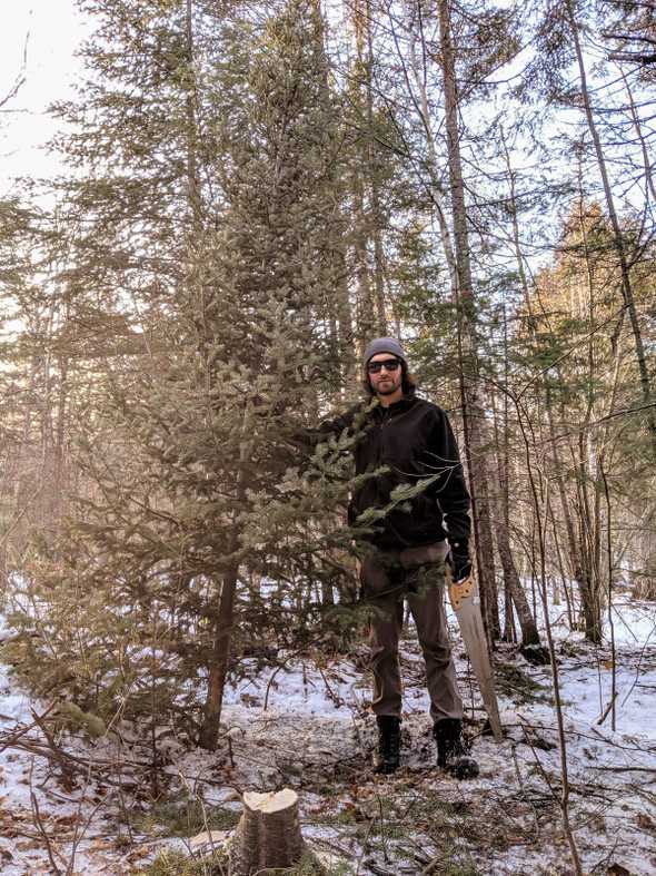 Dave next to tree